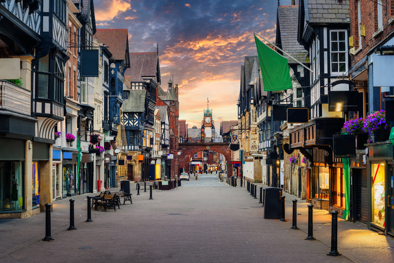 A Northgate street in the city of Chester, Cheshire near the North Wales border