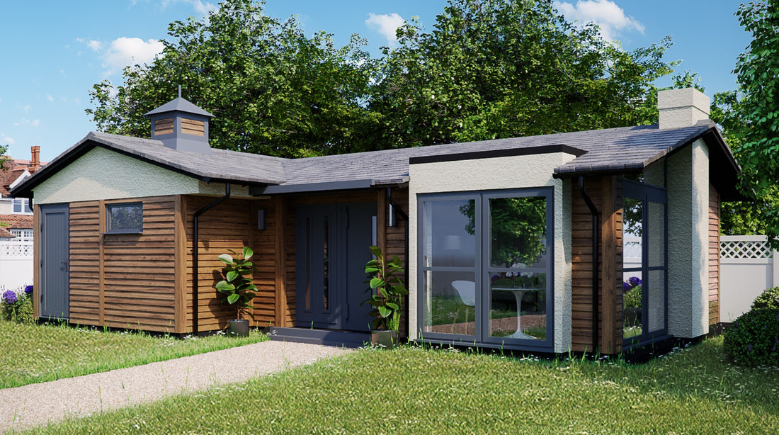 A cottage style granny annexe with a store room