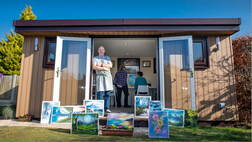 A garden room office art studio in Preston 